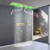 Szczotkowane złoto deszczowe zestawy prysznicowe inteligentne muzyczne prysznicowe szarpnięcie System prysznicowy mosiądz mosiężne kran prysznicowy