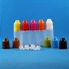 100 Sets 10 ml 1/3 OZ Kunststoff-Tropfflaschen mit kindersicheren Verschlüssen, LDPE-Flüssigkeiten, E-CIG-Dampf, Saftöl, 10 ml, Eaerq