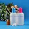50 ML 100 Pcs/Lot High Quality LDPE Plastic Dropper Bottles With Child Proof Caps and Tips Vapor squeezable bottle short nipple Hexoo
