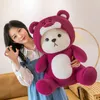 Anime simpatico orso peluche Cartoon Strawberry Bear Peluche bambola giochi per bambini Playmate divano tiro cuscino regalo di festa decorazione della stanza all'ingrosso