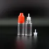 PET 10ML Plastic Dropper Bottles 100 Pcs/Lot With Child Proof Safety Caps and Nipples Highly transparent Can Squeeze have rainbow caps Niqrr