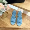 New Woven Espadrille Sandals wedge pumps heels women's luxury designers Genuine Leather outsole Evening Casual Party shoes factory footwear