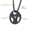 Cadenas Acero Mancuerna Colgante Gimnasio Equipo de fitness Barbell Collar Dominante Muscular Hombres Deportes Joyería T8DE