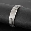 Länk armband mode trend rostfritt stål smycken personlighet kreativ dubbel kölarmband titan magnet lås