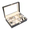 Geräte 2/6/12/20 Slot Uhrenbox Schmuck Aufbewahrung Träger Organizer Schwarz Pu Leder Display Bestes Geschenk Eillieferung