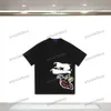 xinxinbuy Camiseta de diseñador para hombre 23ss pato Graffiti Impresión de letras manga corta algodón mujer azul marrón S-2XL