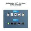 2.5 inç USB 2.0 HDD Harici Kılıf Sabit Sürücü Disk SATA Harici Depolama Muhafaza Kutusu Sabit Disk Alüminyum Perakende Kutusu