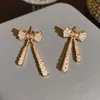 Boucles d'oreilles papillon coréen pour femmes mode couleur or cristal goutte tempérament fête bijoux à la mode cadeaux