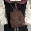 Schooltassen Vrouwen Vintage Pu Lederen Rugzak Bruine Tas Meisje Multifunctionele Handtas Schouder Casual Reizen Mode Rugzakken