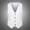 Herrtankstoppar 2023 British Fashion Men's Suit Vest Slim Fit Sweetheart Top Vests Smart Casual Men Clothing