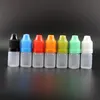 Lotto 100 Pz 3 ML Flaconi contagocce in plastica con tappi a prova di bambino Suggerimenti per tappi a prova di bambino Comprimibili per e Cig con capezzolo lungo Oecnq