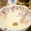 Jingdezhen łazienka ceramiczna zlew mycia basen blatowy umywalka umywalki basenu czarne porcelanowe naczynie kwiat Kształt Kształt Qty WVQGW