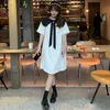 Dress 1990# 2022 Summer Korean Fashion Maternity Dress Sweet Lovely Loose Straight Clothes for Pregnant Women Chic Ins Pregnancy