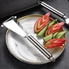 Coltello a spinta triangolo frutta 1pc, coltello piatto frutta fantasia in acciaio inossidabile, piatto ristorante intaglio taglio mela spinta, gadget da cucina, forniture da cucina