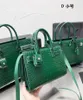 2024 Totes Quality Alligator Tote Bags Women Organ Handbags Crossbody Shop Bags Designer Bag Purse Multi Pocket Genuine Leather Large Capacit Green Cowskin 3 Sizes