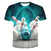 Męskie koszulki mężczyźni mężczyźni i kobiety krótkoczepowe pullover luźne swobodne noszenie Top Spring i Summer Sports Bowling T-shirt 230625