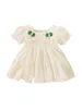 Robes de fille enfants Tutu robe bulle manches imprimer A-ligne décontracté fête anniversaire princesse avec chapeau bébé vêtements (A-rouge 18-24