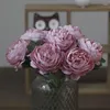 Dekorativa blommor Nordictea Rose Artificial Peony Wedding Bridal Bouquet Silk Diy Flores Home Supplies Party Room Table Decor