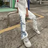 Men's Jeans Cool Design Patchwork White Cotton Men Baggy Pants Y2K Clothes Straight Hip Hop Punk Loose Denim Trousers Ropa Hombre 230625