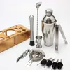 Bar Tools 750ml/600ml Stainless Steel Bar Cocktail Shaker Set Barware Tools Shaker Sets with Wooden Rack 230625