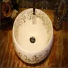 Lavabo en céramique fait à la main artistique en Chine Lavobo bassin d'art de décoration de comptoir rond Vmhrx