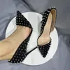 Alla spiknitar Dorsay Tvådelar Kvinnor Pumpar Pointy Toe Stiletto High Heels For Shoes Woman Size 44 45