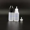 100 st 8 ml LDPE Child Safe Plastic Droper flaskor med barnresistenta mössor Tips Pressa lång nippel OFABE