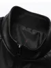 Men's Jackets Solid Color Small Stand Collar Fashion Casual PU Leather Jacket