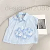 Camiseta feminina verão blusa de algodão tops de grife com estampa de flores feminino milan runway crop top camiseta roupas de alta qualidade colete curto solto camisola N26I