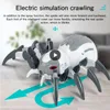 Electric/RC Animals Rc Spider Can Walk Realistic Trick Toy Christmas Gift Electric Remote Control Animal Under 25 Years Old Novelty Plastic Funny 230625