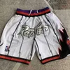 Herrenhose Raptor Weiß Lila Lässige Basketball-Sportshorts mit bestickter Taschenversion und Damenhose B5YP