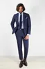 Męskie garnitury Niestandardowa wysokiej jakości moda czarna klapa Tuxedo Navy Men's Suit Wedding Man 2 sztuki (Krawat z kurtkami)