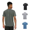 Lu Fitness Set Men's Casual Basketball T-shirt Quick-Dry Short Sleeve Breathable High Elastic Sports Top 5XL Outdoor Running and Fitness Clothing Tennis Short T-shirt