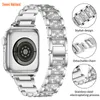 Braccialetto Bling compatibile per Apple Watch Band Series 8 7 6 5 4 3 2 1 Gioielli eleganti da donna Perline di diamanti Accessori per cinturino elastico elasticizzato fatto a mano per iWatch 49mm 45mm