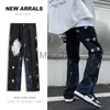 Men's Jeans high street pants American street skateboard washed splash jeans men's floor pants streetwear hiphop Panic buying denim men J230626