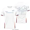 F1チーム2023ドライバーアルプTシャツフォーミュラ1レーシングラージメンズTシャツ夏ファッションスポーツ通気性Tシャツ屋外モトクロスジャージー