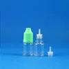 100 Sets / Lot 5ml PET Frascos cuentagotas de plástico A prueba de niños Punta larga y delgada e Vapor líquido Vapt Jugo Aceite 5 ml Eqirc
