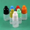 100 ensembles/lot 5 ml flacons compte-gouttes en plastique à l'épreuve des enfants longue pointe mince PE sans danger pour e liquide vapeur Vapt jus e-Liquide 5 ml Bidhm