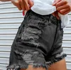 Womens Shorts Selling Denim Personality Mouth Bite Finger Printing Fashion Hole Pants Women 230625