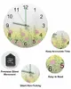 Relojes de pared Flor Minimalista Planta Púrpura Gradiente Luminoso Puntero Reloj Adornos para el hogar Redondo Silencioso Sala de estar Decoración