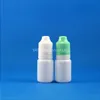 100 conjuntos/lote 10ml Conta-gotas de plástico BRANCO Garrafas invioláveis Tampas duplas à prova de crianças Longas e finas Pontas de agulha e Vapor Líquido 10 mL Sufsn