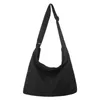 Evening Bags High Capacity Canvas Women's Bag Black Eco Korean Shopping Messenger Y2K Shoulder Cross Book Handbags Unisex Satchel
