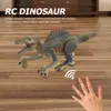 Electric / RC Animals 2.4GHz Dinosaurio eléctrico Juguetes interactivos Dinosaurio mecánico de 5 canales con luces de música en aerosol Simulación de modelo animal para niños 230625