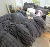 Bedding sets Bedroom Seersucker Lace Duvet Cover Set Princess Bedding Quilt Cover Pillowcase23 Pcs Full Queen King Size Home Bed Clothes 230625