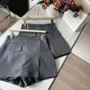 Pantaloncini da donna Estate 2023 Grigio A-line Short Culottes Split Vita alta Slim Hip Gonna Gonne da donna