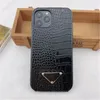 För iPhone -mobiltelefonfodral Skal Cover Fashion Luxury Designer med Letters Blue Mini Crocodile Leather Design 11 Pro Max XS XR 7 8Plus