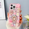 203PCS Роскошные Bling Diamond 3D Flower Case для iPhone 15 14 Pro Max 13 12 11 XR XS 8 7 плюс Shinny Hard Hard PC Акриловый страза Butterfly Love Hear