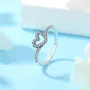 Solitärring 925 Sterling Silber Ringe für Frauen Original Unendlichkeit Herz Knochen Verlobung Hochzeit Roségold Kristall Ring Luxusschmuck 230626
