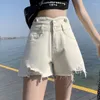 Jeans Feminino Feminino Celana Pendek Denim Wanita Keren Musim Panas Kasual Fashion Korea Pinggang Kaki Bulu Seksi Ukuran Plus