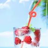 Pajita desechable Estilo creativo Pajitas Bebida Bebida Jugo Fruta Coque Plástico Resistente al calor Pajitas flexibles para niños Protección del medio ambiente 100 PCS